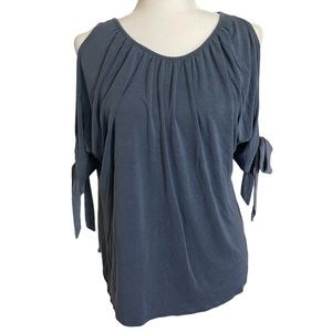 Cold Shoulder Blouse With Ties